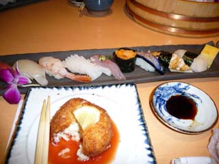 福岡のひょうたん寿司で寿司&カニクリームコロッケ