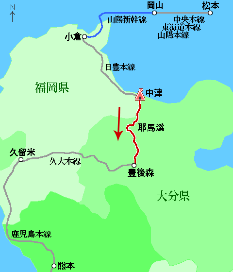 耶馬溪〜豊後森map