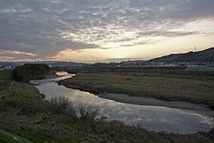 貴志川の夕日