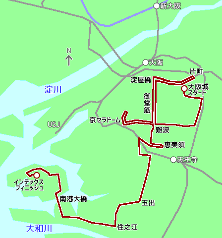 大阪マラソン2014マップ