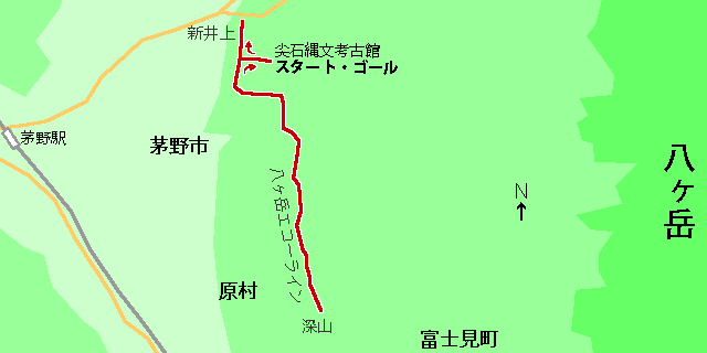 八ヶ岳縄文の里マラソンマップ