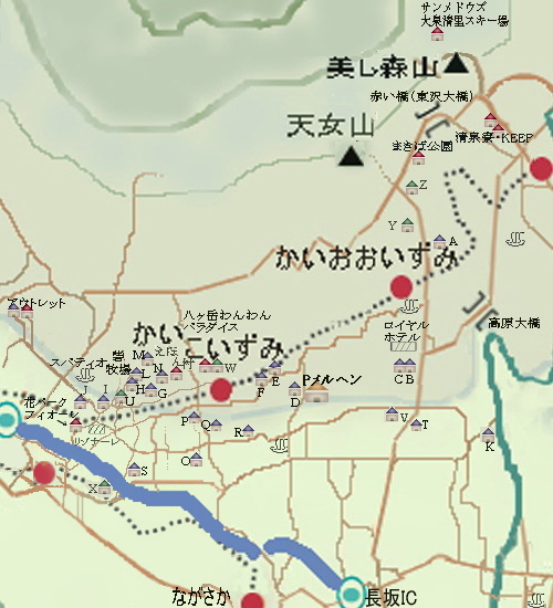 八ヶ岳・大泉〜小泉周辺ペット連れお食事MAP